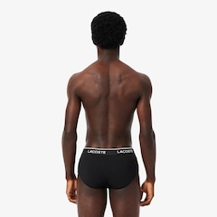 Pacote com 3 cuecas briefs lisas de algodão Lacoste Masculino - Foto 4