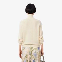 Suéter de Gola Alta de Lã Cardada Lacoste Feminino - Foto 3