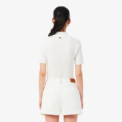 Camiseta Polo Pointelle L.12.D com marca slim fit Feminina - Foto 3