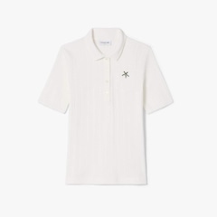 Camiseta Polo Pointelle L.12.D com marca slim fit Feminina - Foto 4
