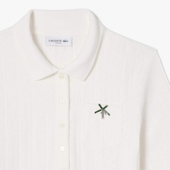 Camiseta Polo Pointelle L.12.D com marca slim fit Feminina - Foto 5