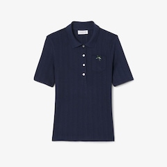 Camiseta Polo Pointelle L.12.D com marca slim fit Feminina - Foto 2