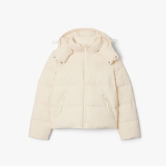 Jaqueta Puffer com Capuz com Caimento Relaxado Lacoste Feminina - Foto 1