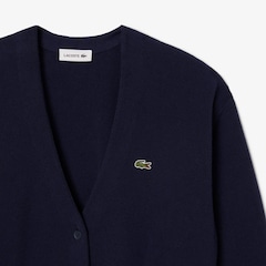 Cardigan de Algodão de Ponto Arroz de Gola V Lacoste Unissex - Foto 2