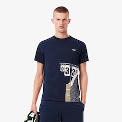 Camiseta Lacoste Estampada Tradicional de Tênis Ultra-Dry Masculina - Foto 1