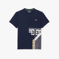 Camiseta Lacoste Estampada Tradicional de Tênis Ultra-Dry Masculina - Foto 4