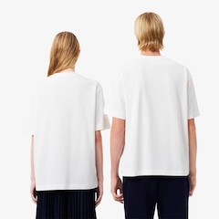 Camiseta de malha pesada de caimento folgado Lacoste Unissex - Foto 3