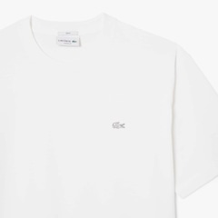 Camiseta de malha pesada de caimento folgado Lacoste Unissex - Foto 5