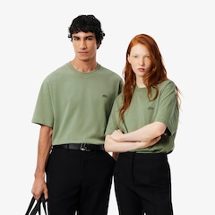 Camiseta de malha pesada de caimento folgado Lacoste Unissex - Foto 1