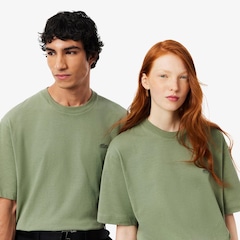 Camiseta de malha pesada de caimento folgado Lacoste Unissex - Foto 2