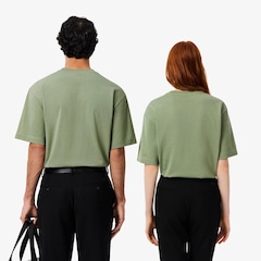 Camiseta de malha pesada de caimento folgado Lacoste Unissex - Foto 3