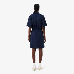 Vestido-Camisa Fluido de Mistura de Linho Lacoste Feminino - Foto 3