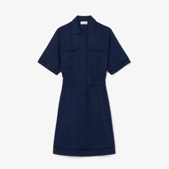 Vestido-Camisa Fluido de Mistura de Linho Lacoste Feminino - Foto 4