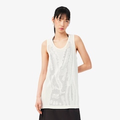 Camiseta Regata de Crochê em Mesh Lacoste Feminina - Foto 1