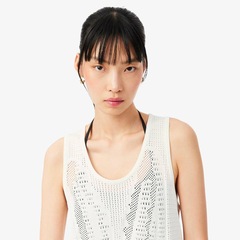 Camiseta Regata de Crochê em Mesh Lacoste Feminina - Foto 2