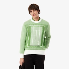 Suéter Jacquard com Gráfico de Quadra de Tênis Lacoste Masculina - Foto 1