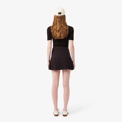 Saia curta transpassada plissada Lacoste Feminina - Foto 2
