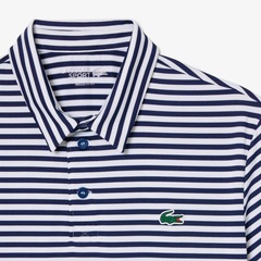 Camiseta Polo Golf Modelagem reta Ultra Dry Listrada Lacoste Masculina - Foto 4