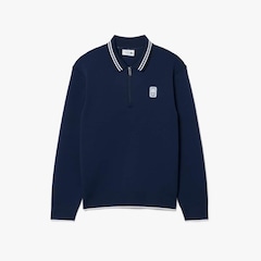 Blusão Moletom Lacoste Zíper com Gola Polo – Tennis Heritage Masculino - Foto 1