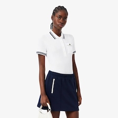 Camiseta Polo Lacoste Canelada Fabricada na França Modelagem ajustada Feminina - Foto 1