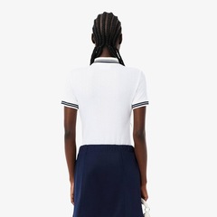 Camiseta Polo Lacoste Canelada Fabricada na França Modelagem ajustada Feminina - Foto 2