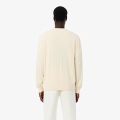 Cardigã em Malha Canelada de Algodão com Mistura de Fibras Lacoste Masculina - Foto 3