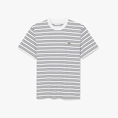 Camiseta de Algodão Listrada Lacoste Masculina - Foto 3