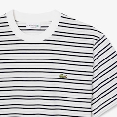 Camiseta de Algodão Listrada Lacoste Masculina - Foto 4