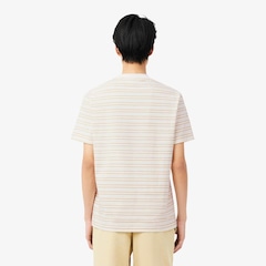 Camiseta de Algodão Listrada Lacoste Masculina - Foto 2