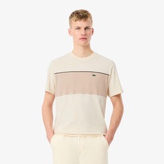 Camiseta de Algodão Colour-Block Lacoste Masculina - Foto 1