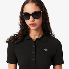 Vestido Polo Longo de Algodão Canelado Lacoste Feminino - Foto 2