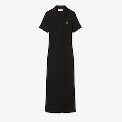 Vestido Polo Longo de Algodão Canelado Lacoste Feminino - Foto 4