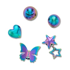 Kit Jibbitz™ Crocs Meta Iridescente Pack com 5 Peças - Foto 1