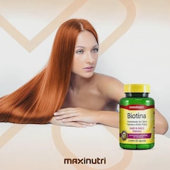 Biotina Maxinutri Cabelo Unhas E Vitaminas + Acido Fólico 60 Capsulas Sabor Sem sabor - Foto 3