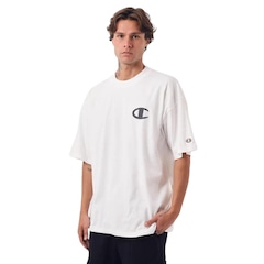 Camiseta Champion Oversized Basket United Off White Masculina - Foto 1