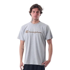 Camiseta Champion Script Puff Mescla Masculina - Foto 1