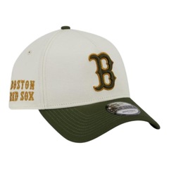 Boné Masculino New Era 940AF Metallic Boston Red Sox Off White Aba Curva - Foto 2