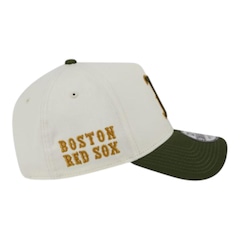 Boné Masculino New Era 940AF Metallic Boston Red Sox Off White Aba Curva - Foto 5