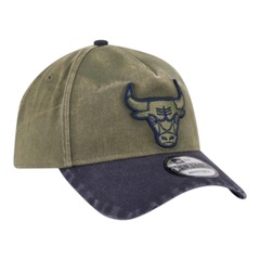 Boné Masculino New Era 940 New Olive Wshd Chicago Bulls Aba Curva - Foto 2