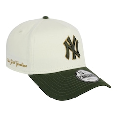 Boné Masculino New Era 940A-Frame Metallic New York Yankees Off White Aba Curva - Foto 2