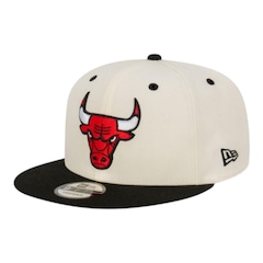 Boné Masculino New Era 950 2tn Chrome Chicago Bulls Off White Aba Reta - Foto 1