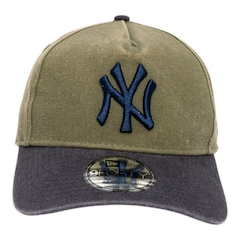 Boné Masculino New Era 940 A-Frame New York Yankees New Olive Aba Curva - Foto 1