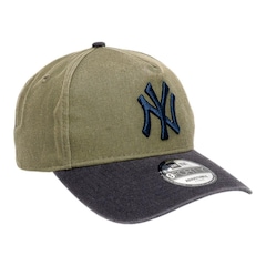 Boné Masculino New Era 940 A-Frame New York Yankees New Olive Aba Curva - Foto 2