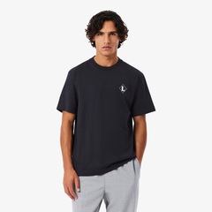 Camiseta Lacoste Francesa com Detalhe de Distintivo Masculina - Foto 1