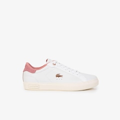 Tênis de couro PowerCourt Lacoste Feminino - Foto 1