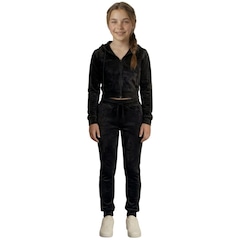 Conjunto Moletom Infantil Roupas Térmicas Inverno Plush Peluciado Capuz Veluna - Foto 1