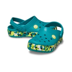 Sandália Crocs Crocband Glow Confetti Band Clog T Turbo - Infantil - Foto 3