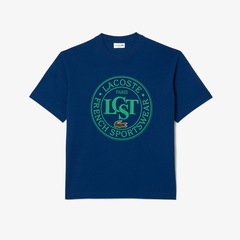 Camiseta Masculina Estampada De Malha De Caimento Solto Lacoste - Foto 1