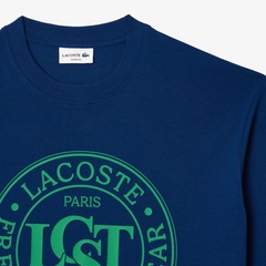 Camiseta Masculina Estampada De Malha De Caimento Solto Lacoste - Foto 2
