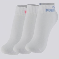 Kit Meia Cano Baixo 3 Pares Basic Puma Feminina - Foto 1